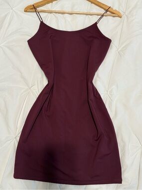 Garage Burgundy Spaghetti-Strap Mini Dress
